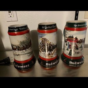Budweiser holiday beer steins